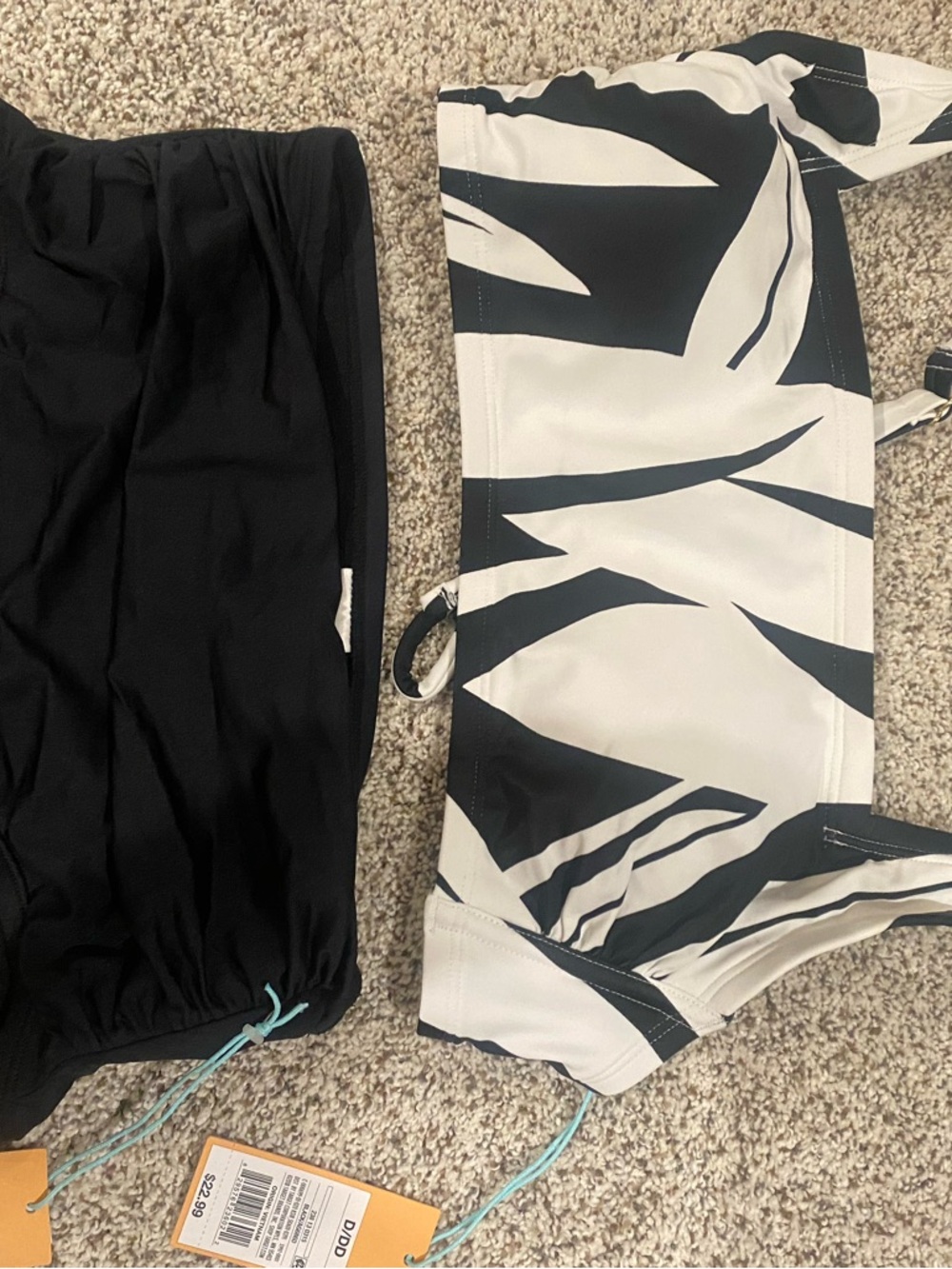 Black & White Zebra-Print Girls' Swim Bottoms